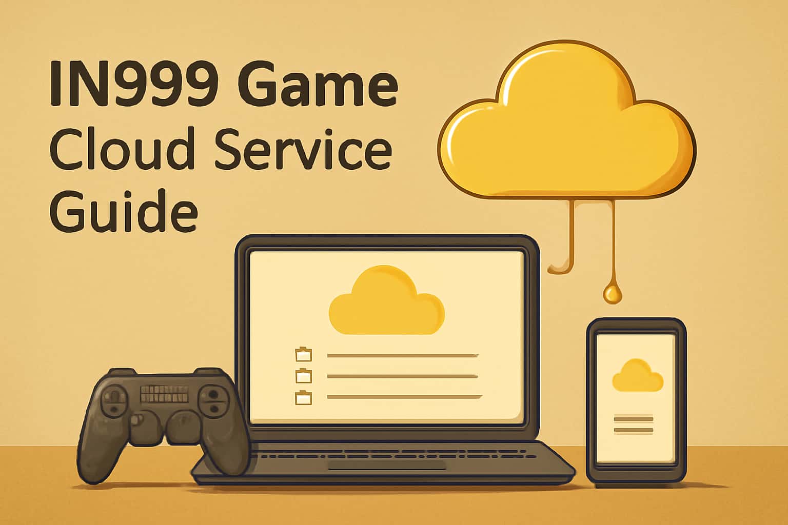 An informational scene illustrating the IN999 Game Cloud Service Guide.