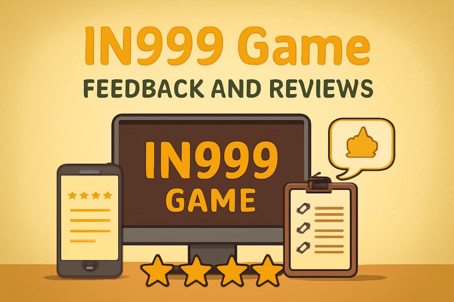 Neutral scene showcasing user feedback on IN999 Game.