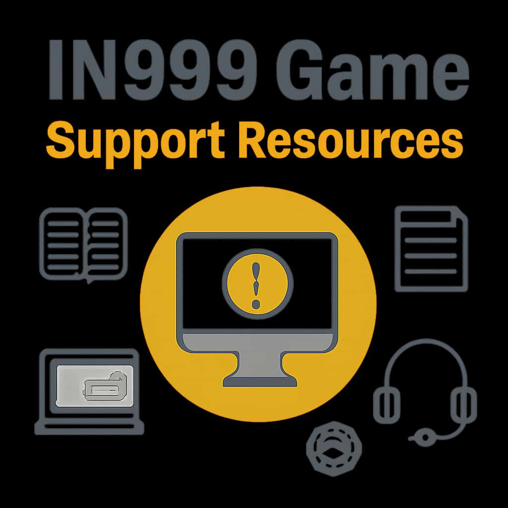 An illustration explaining IN999 Game support resources.
