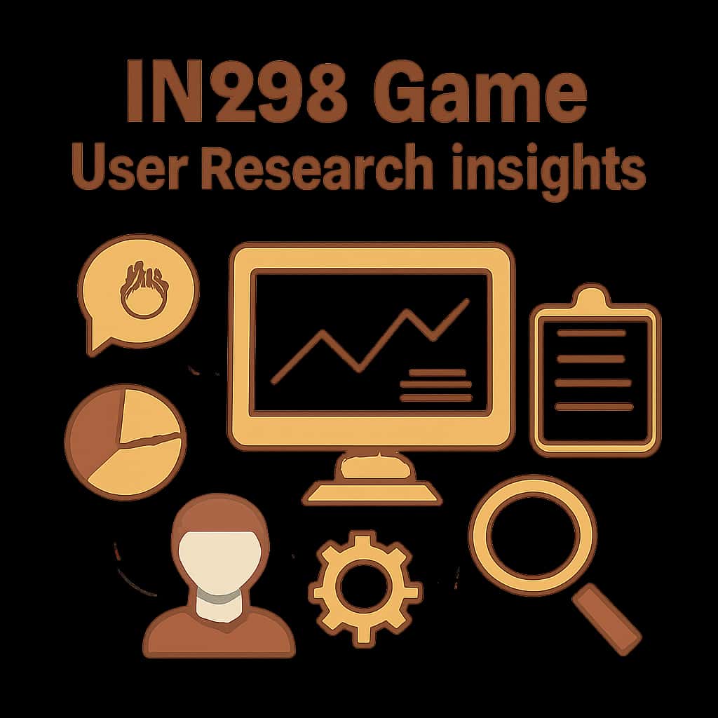 An educational diagram outlining key insights from user research for IN999 Game.