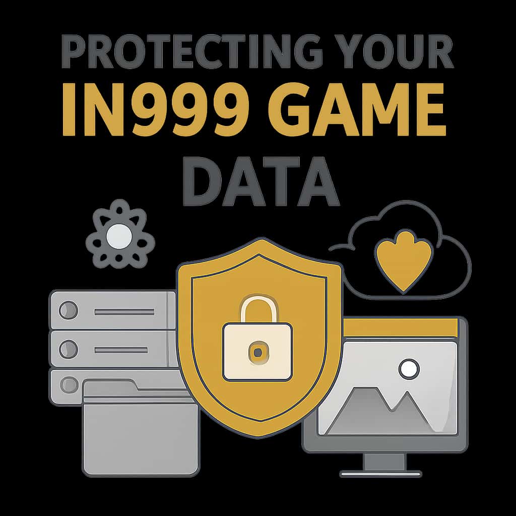 An educational diagram illustrating key concepts of data protection in IN999 Game.