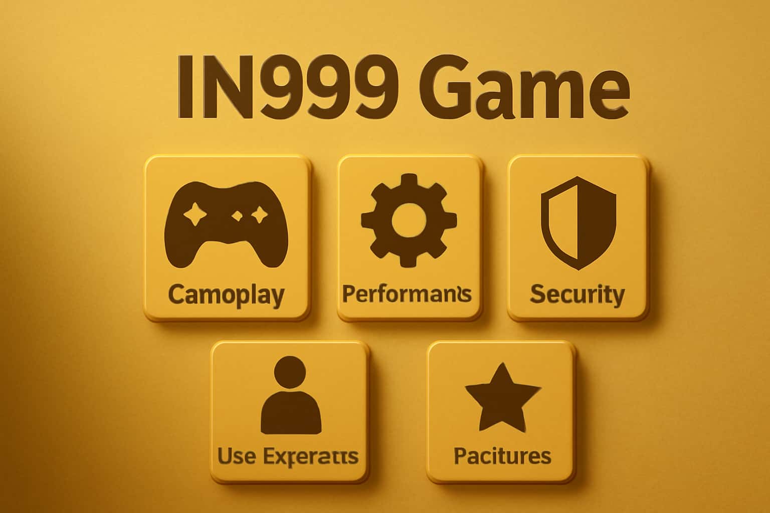 A neutral informational scene highlighting the top features of IN999 Game.