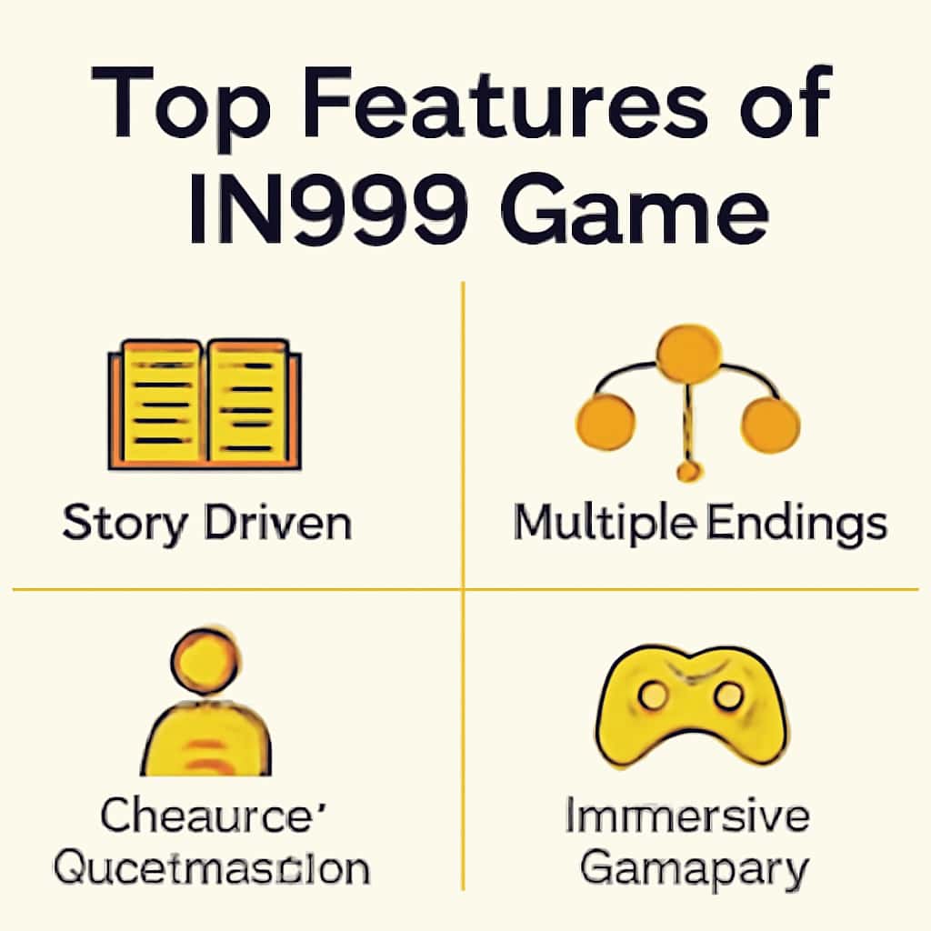 An illustration explaining the features of IN999 Game.